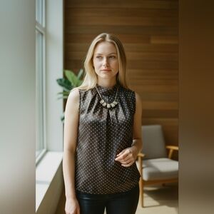 JONES NEW YORK Polka Dot Blouse